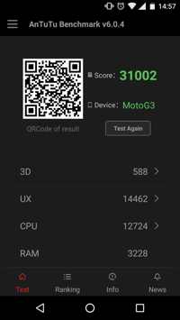 Moto G3 XT1544 - Antutu Benchmarking