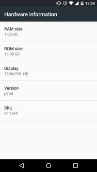 1GB of RAM, 16GB of Internal Storage