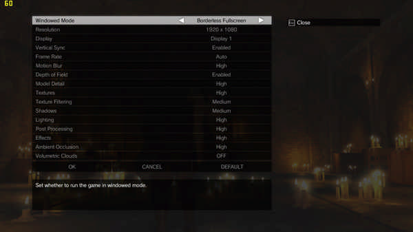 High Settings for the Game