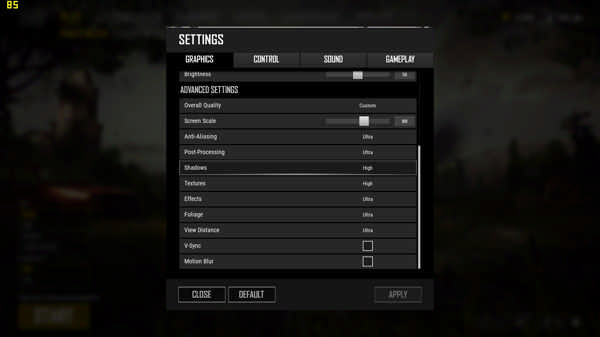 High to Ultra Settings for the PUBG