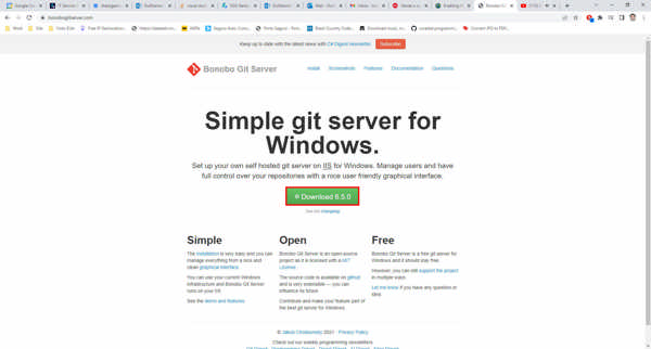 Downloading the Bonobo Git Server Application