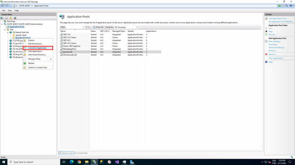 Converting the Bonobos directory into an Application in IIS