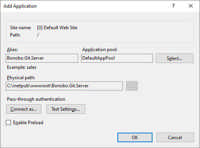 Configuring the Application's Alias and Pool (among other things)