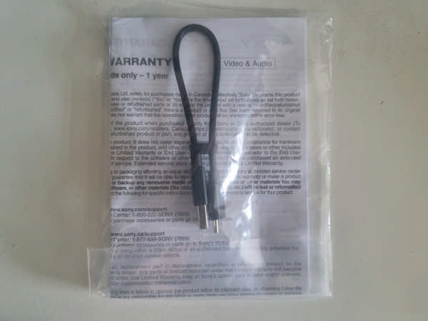 USB Cable and Paperwork