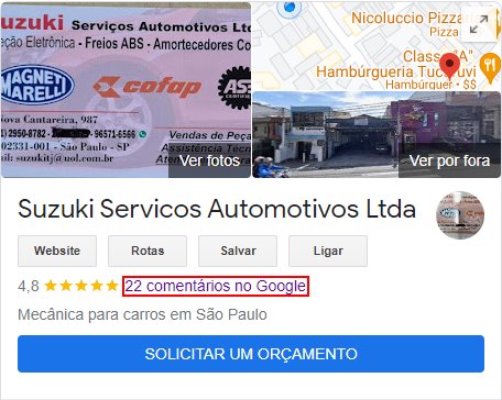 Nossos reviews no Google